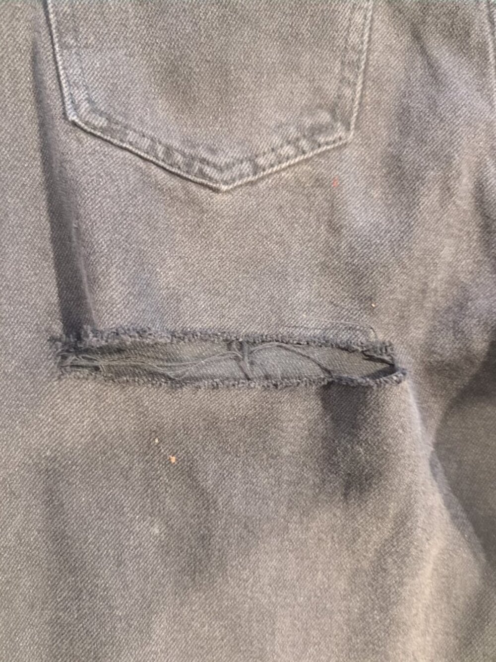 S.O.N.G Pants Women's Sz 7/28 Black 90s Boyfriend Ripped Straight Leg - Picture 12 of 14